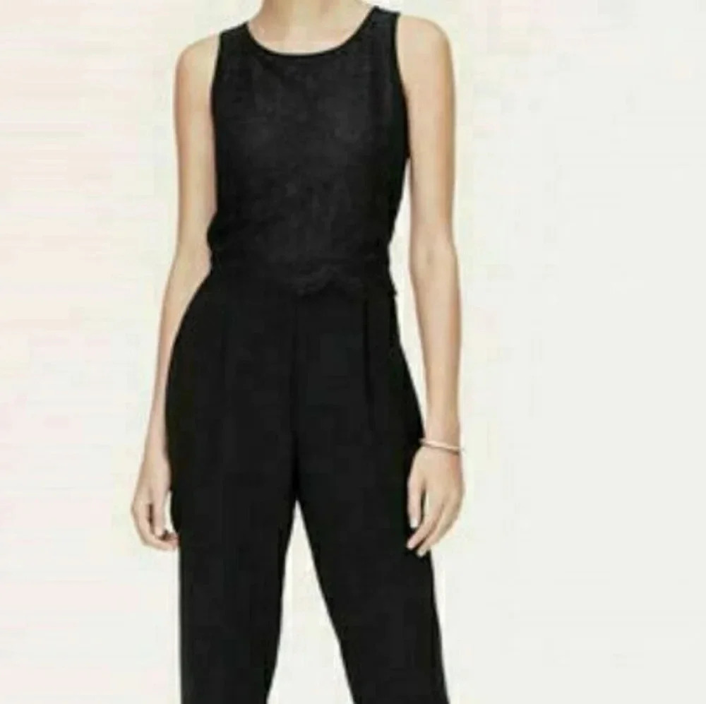 🔷5/$25 Studio y black lace sleeveless jogger bottom pants outfit jumpsuit XL